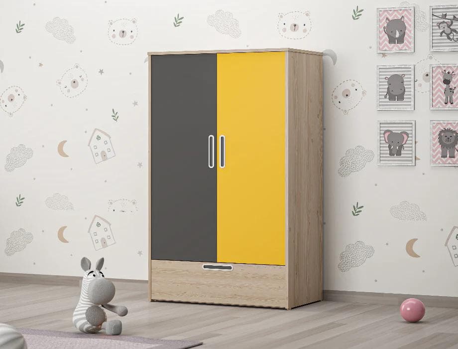 Wilson Wardrobe For Kids (Yellow & Grey)